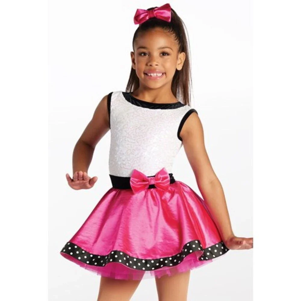 Pre-Owned Dance Costume Weissman 15332 Large Child Pink  Jazz Tap Sequin